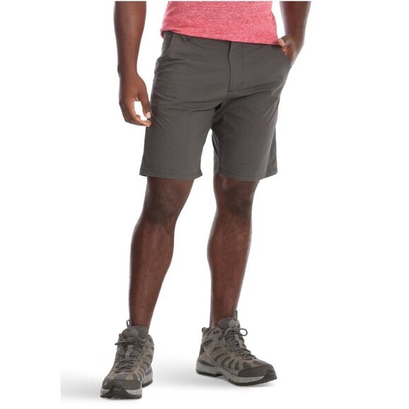 Wrangler Straight Fit Shorts Mens 46 Dark Gray Outdoor Stretch Flat Front 9” NEW - Picture 1 of 9